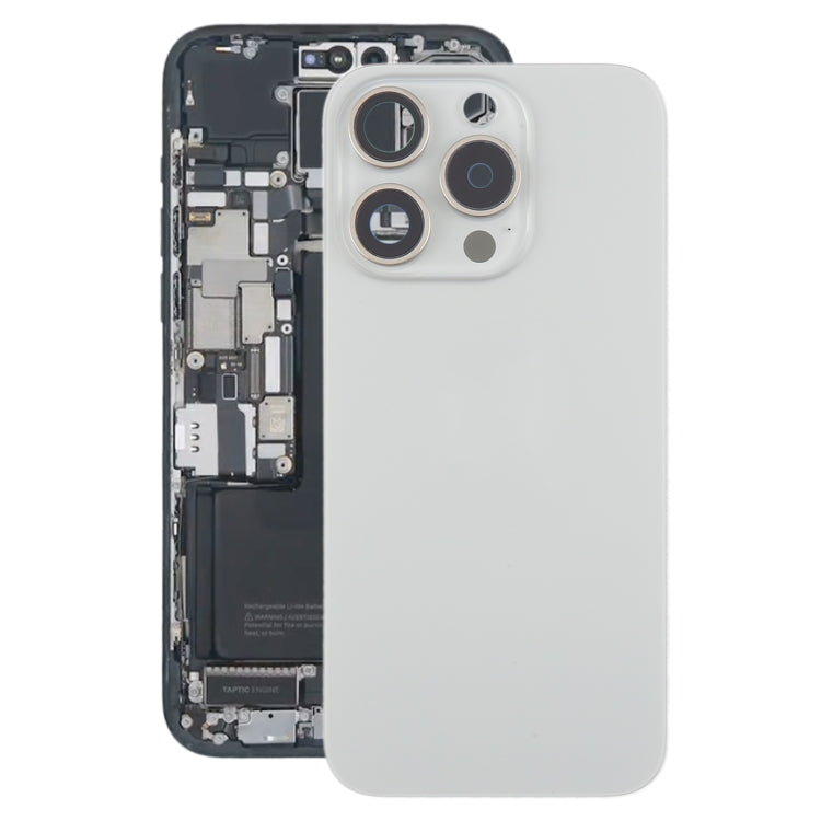 For iPhone 15 Pro Battery Back Cover with Camera Lens Cover + MagSafe Magnet(Titanium) - Back Cover by PMC TechLife | Online Shopping South Africa | PMC TechLife | Buy Now Pay Later Mobicred