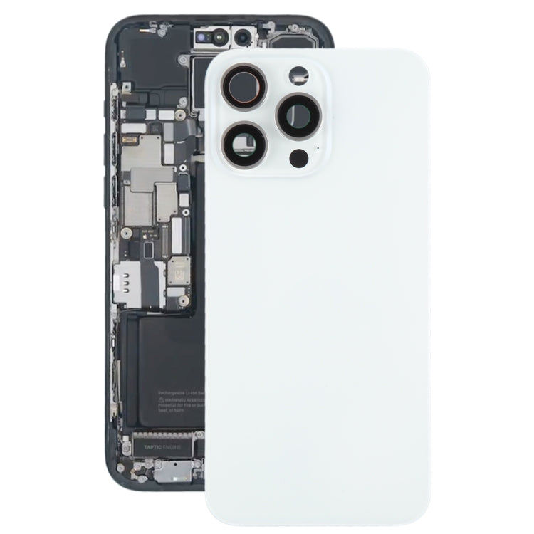 For iPhone 15 Pro Max Battery Back Cover with Camera Lens Cover + MagSafe Magnet(White) - Back Cover by PMC Jewellery | Online Shopping South Africa | PMC Jewellery | Buy Now Pay Later Mobicred