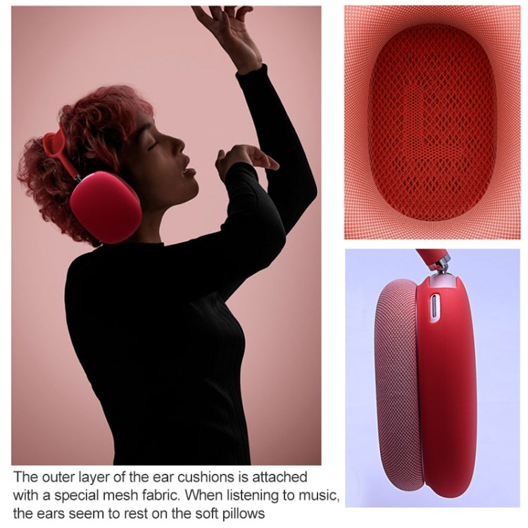 A Pair Full Coverage Anti-scratch Silicone Headphone Protective Case for AirPods Max(Red) - For AirPods Max by PMC TechLife | Online Shopping South Africa | PMC TechLife