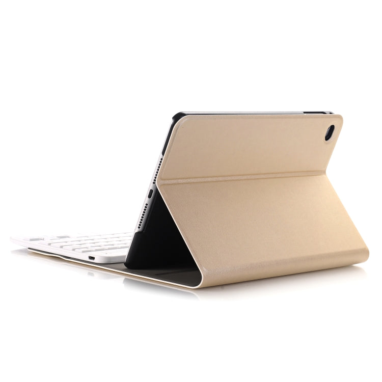 A05 Bluetooth 3.0 Ultra-thin ABS Detachable Bluetooth Keyboard Leather Tablet Case for iPad mini 5, with Holder(Gold) - free shipping - PMC Jewellery - Order now!