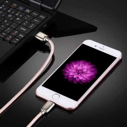 1m Woven 108 Copper Cores 8 Pin to USB Data Sync Charging Cable for iPhone, iPad(Pink) - Normal Style Cable by PMC Jewellery | Online Shopping South Africa | PMC Jewellery | Buy Now Pay Later Mobicred