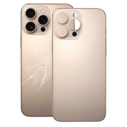 For iPhone 16 Pro Max Easy Replacement Big Camera Hole Glass Back Battery Cover(Gold) -  by PMC Jewellery | Online Shopping South Africa | PMC Jewellery | Buy Now Pay Later Mobicred