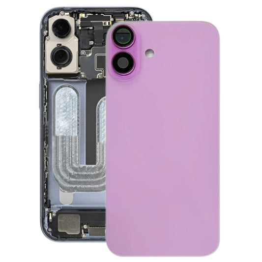 For iPhone 16 Battery Back Cover with Camera Lens Cover(Pink) -  by PMC Jewellery | Online Shopping South Africa | PMC Jewellery | Buy Now Pay Later Mobicred