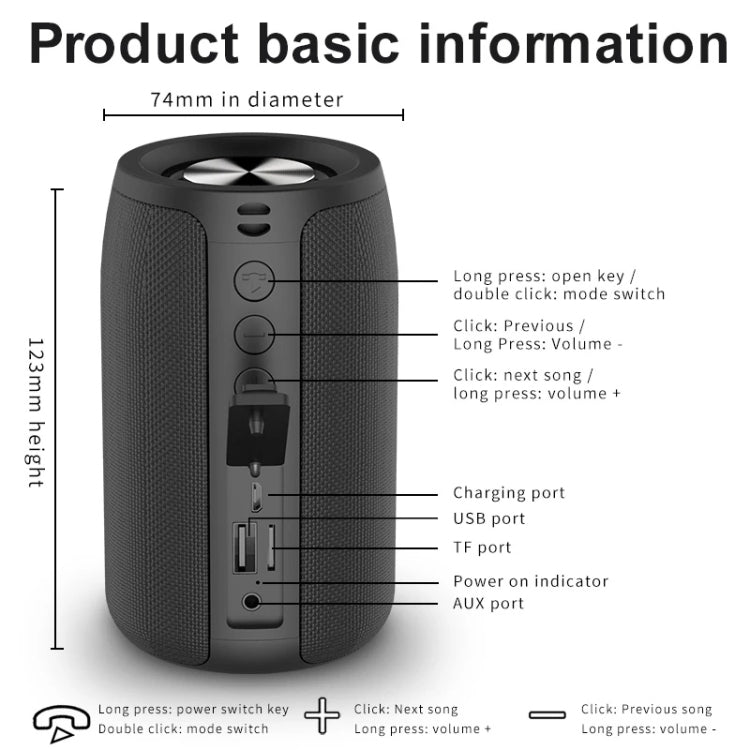 ZEALOT S32 5W HiFi Bass Wireless Bluetooth Speaker, Support Hands-free / USB / AUX (Red) - free shipping - PMC TechLife - Order now!
