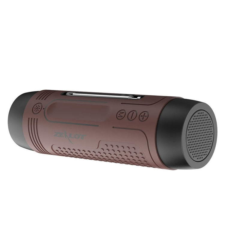 ZEALOT A2 Multifunctional Bass Wireless Bluetooth Speaker, Built-in Microphone, Support Bluetooth Call & AUX & TF Card & LED Lights (Brown) - Desktop Speaker by ZEALOT | Online Shopping South Africa | PMC Jewellery | Buy Now Pay Later Mobicred