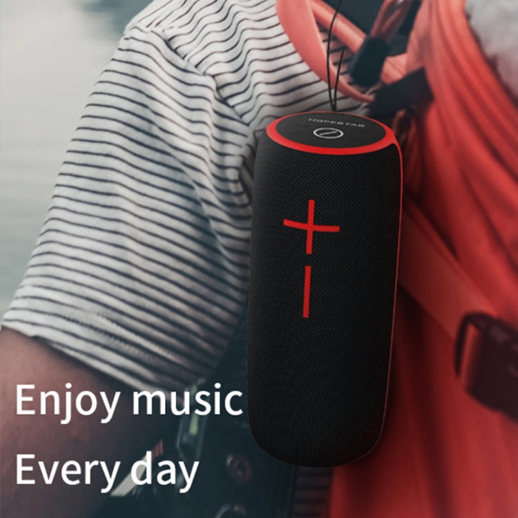 HOPESTAR P21 TWS Portable Outdoor Waterproof Woven Textured Bluetooth Speaker, Support Hands-free Call & U Disk & TF Card & 3.5mm AUX & FM (Red) - Desktop Speaker by HOPESTAR | Online Shopping South Africa | PMC Jewellery | Buy Now Pay Later Mobicred