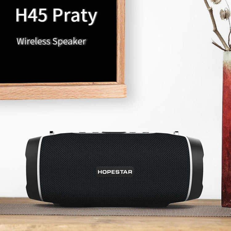 HOPESTAR H45 PARTY Portable Outdoor Waterproof Bluetooth Speaker, Support Hands-free Call & U Disk & TF Card & 3.5mm AUX & FM(Black) - Desktop Speaker by HOPESTAR | Online Shopping South Africa | PMC Jewellery | Buy Now Pay Later Mobicred