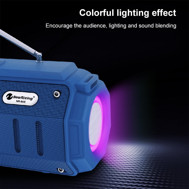New Rixing NR-905FM TWS Bluetooth Speaker Support Hands-free Call / FM with Shoulder Strap & Antenna (Green) - free shipping - PMC Jewellery - Order now!