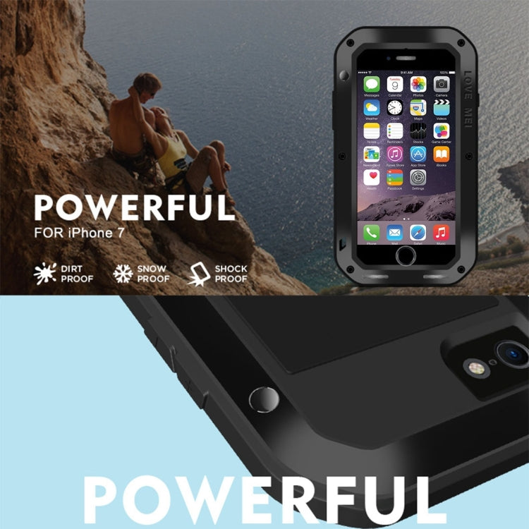 LOVE MEI for  iPhone 7 Professional and Powerful Dustproof Shockproof Anti-slip Metal Protective Case(Silver) - free shipping - PMC TechLife - Order now!