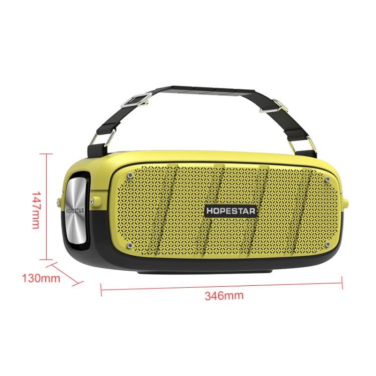 HOPESTAR A20 Pro TWS Portable Outdoor Waterproof Subwoofer Bluetooth Speaker with Microphone, Support Power Bank & Hands-free Call & U Disk & TF Card & 3.5mm AUX (Yellow) - Desktop Speaker by HOPESTAR | Online Shopping South Africa | PMC Jewellery | Buy Now Pay Later Mobicred