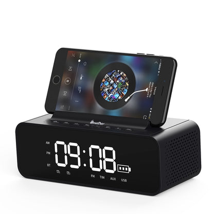 Oneder V06 Smart Sound Box Wireless Bluetooth Speaker, LED Screen Alarm Clock, Support Hands-free & FM & TF Card & AUX & USB Drive (Gold) - Desktop Speaker by OneDer | Online Shopping South Africa | PMC Jewellery | Buy Now Pay Later Mobicred