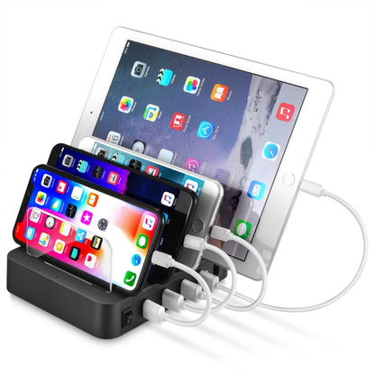 016 Multi-function AC 100V~240V Output 4 Ports USB Detachable Charging Station Smart Charger(Black) - Multifunction Charger by PMC Jewellery | Online Shopping South Africa | PMC Jewellery | Buy Now Pay Later Mobicred