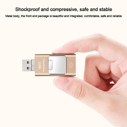 32GB USB 3.0 + 8 Pin + Mirco USB Android iPhone Computer Dual-use Metal Flash Drive (Rose Gold) - U Disk & Card Reader by PMC Jewellery | Online Shopping South Africa | PMC Jewellery | Buy Now Pay Later Mobicred