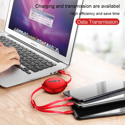 CAFELE 3 In 1 8 Pin + Micro USB + Type-C / USB-C Charging Data Cable, Length: 1.2m(Red) - Multifunction Cable by CAFELE | Online Shopping South Africa | PMC Jewellery | Buy Now Pay Later Mobicred