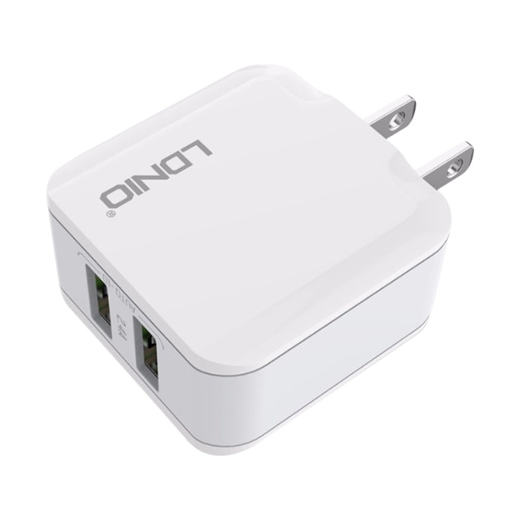 LDNIO A2201 2.4A Dual USB Charging Head Travel Direct Charge Mobile Phone Adapter Charger With Micro Data Cable (US Plug) - USB Charger by LDNIO | Online Shopping South Africa | PMC Jewellery | Buy Now Pay Later Mobicred