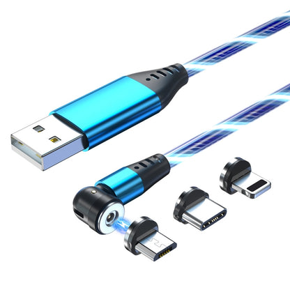 3 in 1 2.4A USB to 8 Pin + Micro USB + USB-C / Type-C 540 Degree Bendable Streamer Magnetic Data Cable, Cable Length: 1m (Blue) - Charging Cable & Head by PMC Jewellery | Online Shopping South Africa | PMC Jewellery | Buy Now Pay Later Mobicred