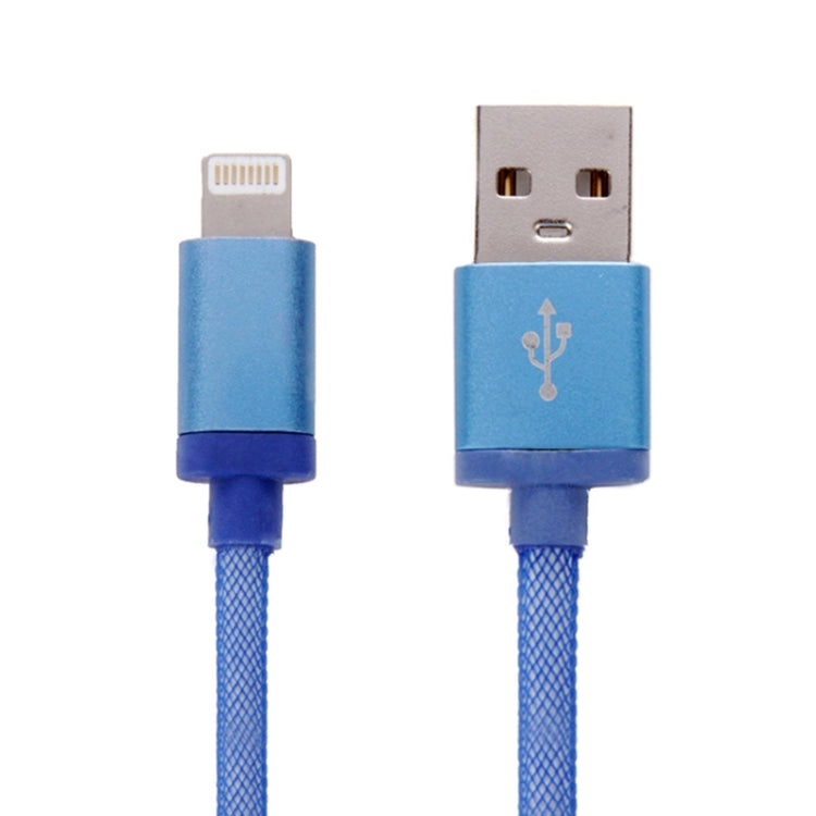 1m Net Style Metal Head 8 Pin to USB Data / Charger Cable(Blue) - free shipping - PMC Jewellery - Order now!