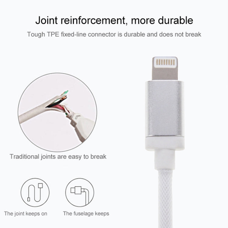 1m Net Style Metal Head 8 Pin to USB Data / Charger Cable(Blue) - free shipping - PMC Jewellery - Order now!