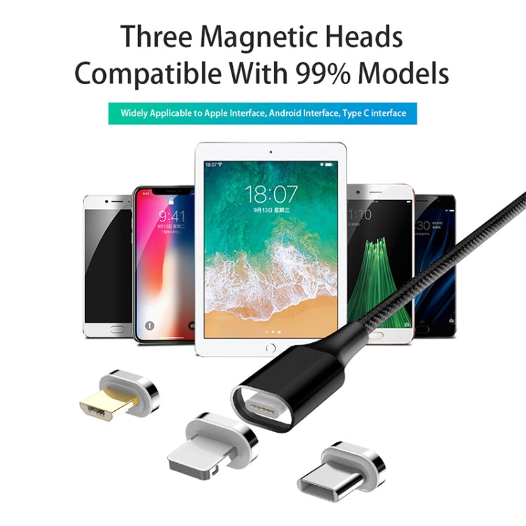 M11 3A USB to 8 Pin Nylon Braided Magnetic Data Cable, Cable Length: 2m (Red) - Charging Cable & Head by PMC Jewellery | Online Shopping South Africa | PMC Jewellery | Buy Now Pay Later Mobicred