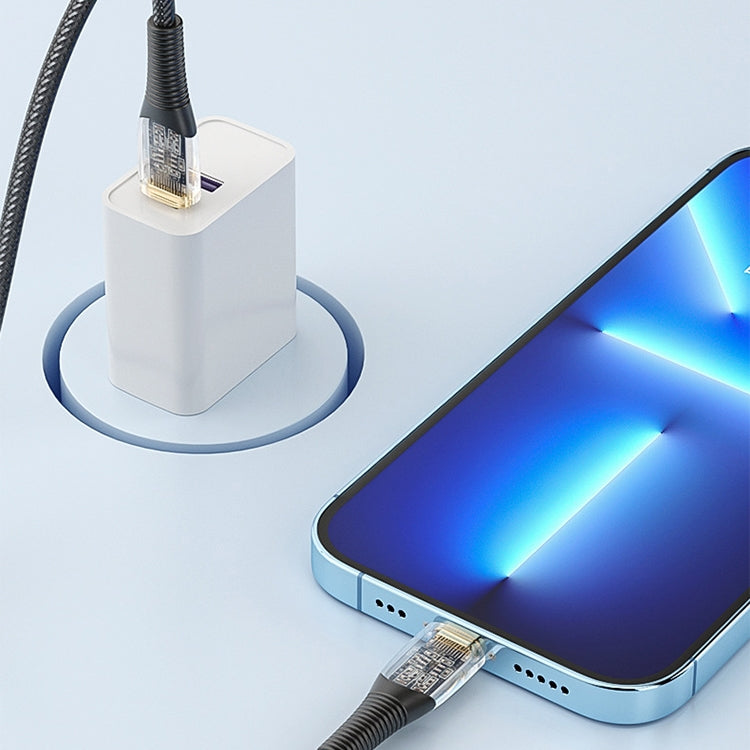 Mutural Li-CC012 1.2m 10W Transparent USB to 8 Pin Charging Data Cable - free shipping - PMC Jewellery - Order now!