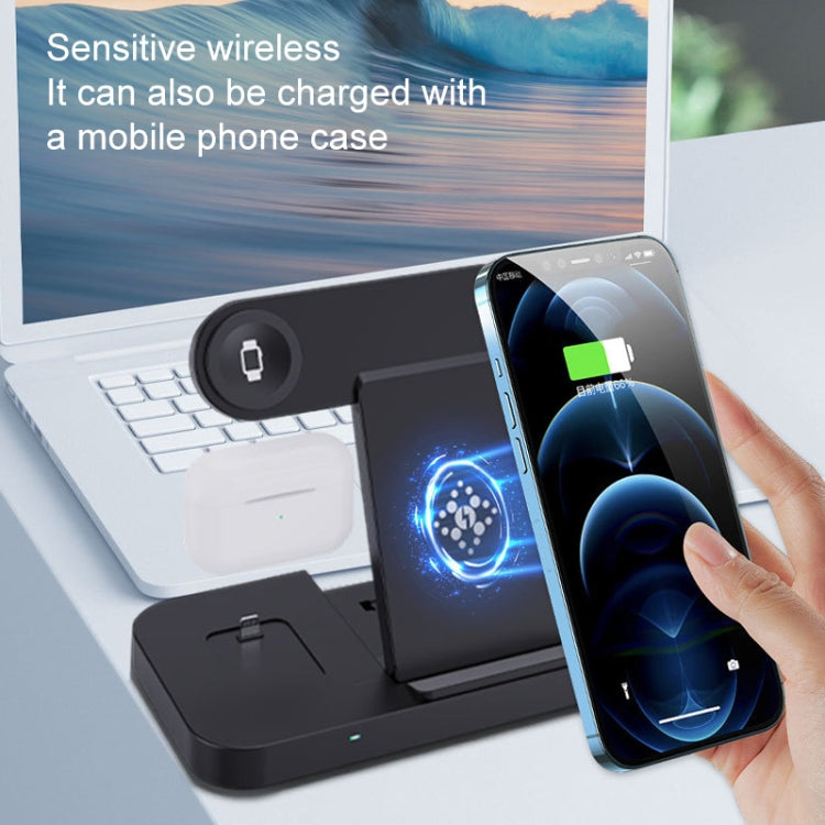 6 in 1 Multifunctional Foldable Vertical Wireless Charger (White) - Wireless Charger by PMC TechLife | Online Shopping South Africa | PMC TechLife