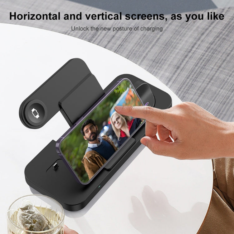 6 in 1 Multifunctional Foldable Vertical Wireless Charger (White) - Wireless Charger by PMC TechLife | Online Shopping South Africa | PMC TechLife