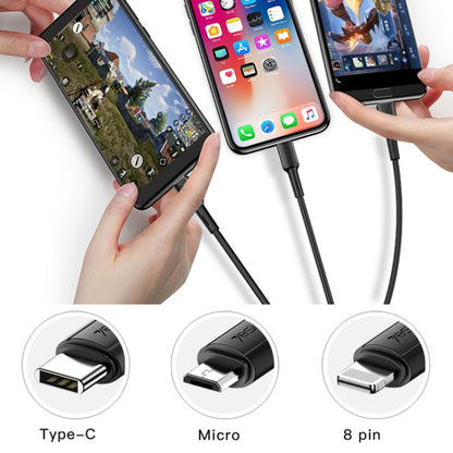 Yesido CA41 3.5A USB to 8 Pin + Micro USB + USB-C / Type-C Charging Cable, Length: 1m(Black) - Multifunction Cable by Yesido | Online Shopping South Africa | PMC Jewellery | Buy Now Pay Later Mobicred