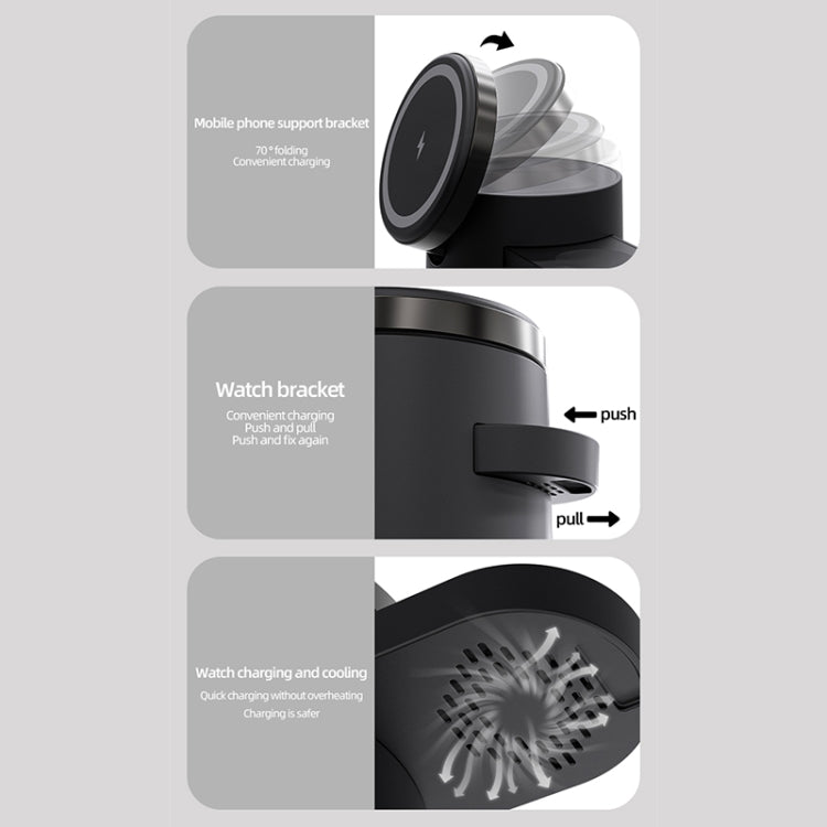 C16 15W 4 in 1 Multifunctional Foldable Magnetic Wireless Charger (White) - Wireless Charger by PMC Jewellery | Online Shopping South Africa | PMC Jewellery | Buy Now Pay Later Mobicred