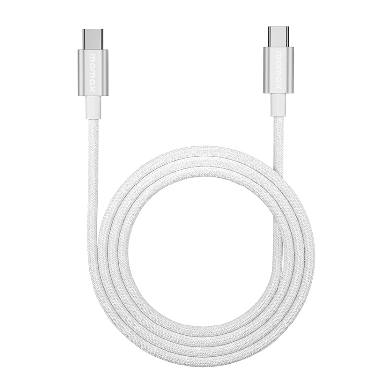MOMAX DC30 1.5m USB-C / Type-C to USB-C / Type-C 60W Braided Data Sync Charge Cable (White) - USB-C & Type-C Cable by MOMAX | Online Shopping South Africa | PMC Jewellery | Buy Now Pay Later Mobicred