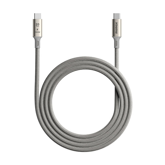 MOMAX DC31 1m USB3.2 USB-C / Type-C to USB-C / Type-C 100W Braided Data Sync Charge Cable (Titanium Color) - USB-C & Type-C Cable by MOMAX | Online Shopping South Africa | PMC Jewellery | Buy Now Pay Later Mobicred