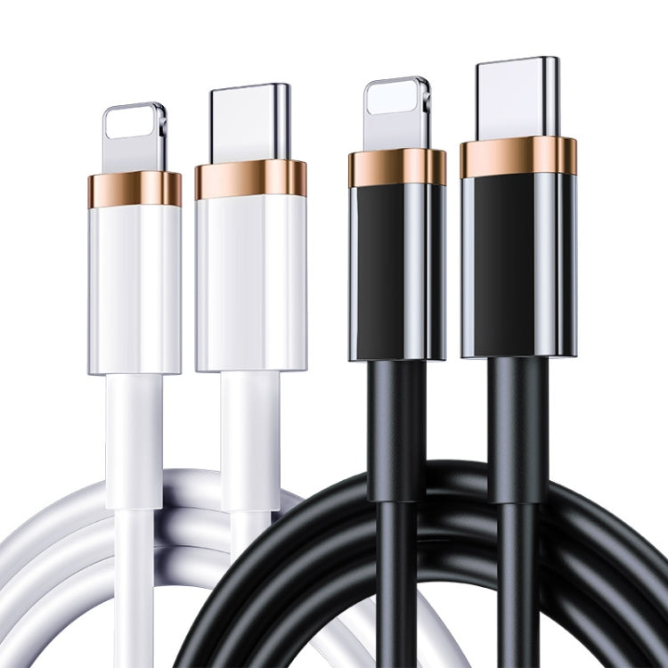 USAMS US-SJ484 U63 Type-C / USB-C to 8 Pin PD 20W Smooth Aluminum Alloy Fast Charging Data Cable, Length: 1.2m(White) - Normal Style Cable by USAMS | Online Shopping South Africa | PMC Jewellery | Buy Now Pay Later Mobicred