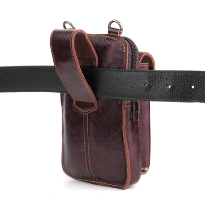 5.1-6.3 inch 008 Universal Crazy Horse Texture Cowhide Vertical Section Waist Bag with Oblique Lanyard, For iPhone,Samsung, Sony, Huawei, Meizu, Lenovo, ASUS, Cubot, Oneplus, Xiaomi, Ulefone, Letv, DOOGEE, Vkworld, and other Smartphones (Brown) - More iPhone Cases by PMC Jewellery | Online Shopping South Africa | PMC Jewellery | Buy Now Pay Later Mobicred