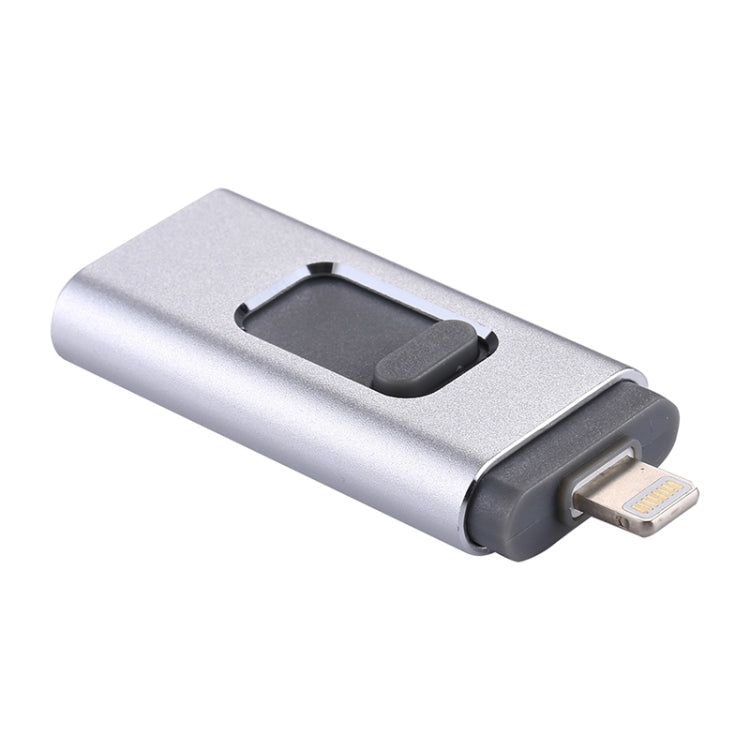 easyflash RQW-01B 3 in 1 USB 2.0 & 8 Pin & Micro USB 16GB Flash Drive(Silver) - U Disk & Card Reader by PMC Jewellery | Online Shopping South Africa | PMC Jewellery | Buy Now Pay Later Mobicred