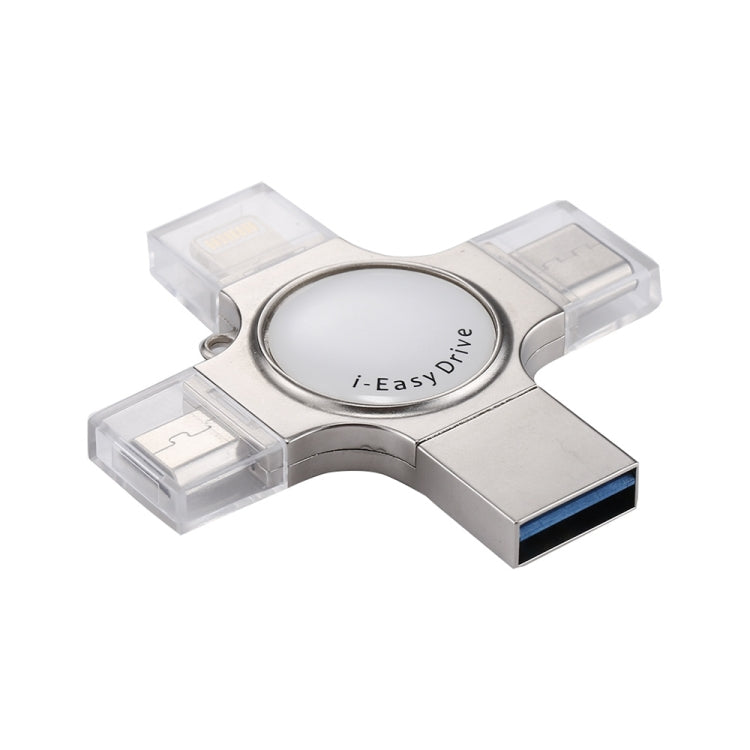 RQW-11S 4 in 1 USB 2.0 & 8 Pin & Micro USB & USB-C / Type-C 64GB Flash Drive - free shipping - PMC Jewellery - Order now!