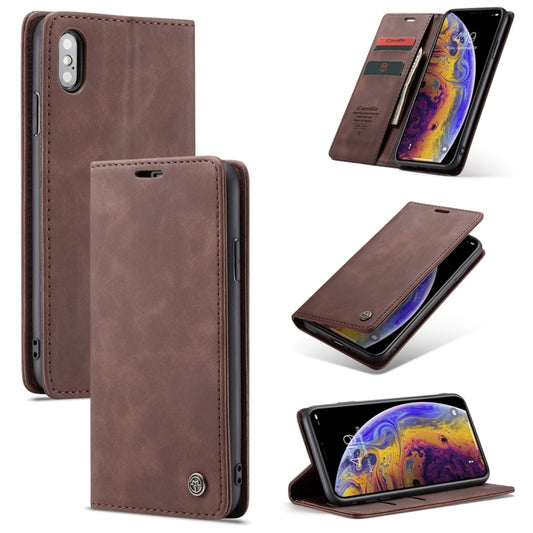 For iPhone XS Max CaseMe-013 Multifunctional Retro Frosted Horizontal Flip Leather Case with Card Slot & Holder & Wallet(Coffee) - More iPhone Cases by CaseMe | Online Shopping South Africa | PMC Jewellery | Buy Now Pay Later Mobicred