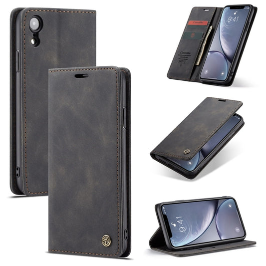 For iPhone XR CaseMe-013 Multifunctional Retro Frosted Horizontal Flip Leather Case with Card Slot & Holder & Wallet(Black) - More iPhone Cases by CaseMe | Online Shopping South Africa | PMC Jewellery | Buy Now Pay Later Mobicred