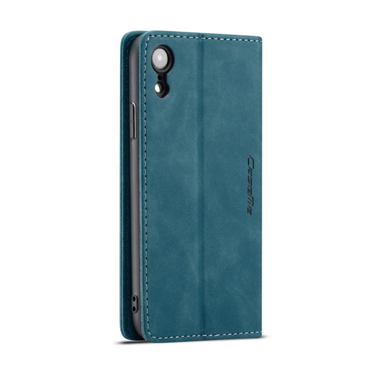 For iPhone XR CaseMe-013 Multifunctional Retro Frosted Horizontal Flip Leather Case with Card Slot & Holder & Wallet(Blue) - More iPhone Cases by CaseMe | Online Shopping South Africa | PMC Jewellery | Buy Now Pay Later Mobicred