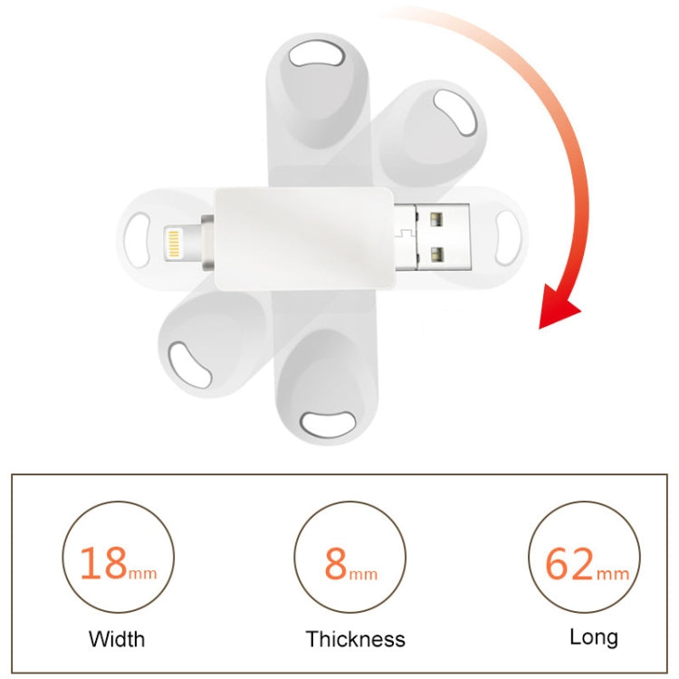 S29 3 in 1 256GB Micro USB + USB + 8 Pin Interface Metal Twister Flash Disk(Silver) - USB Flash Drives by PMC Jewellery | Online Shopping South Africa | PMC Jewellery | Buy Now Pay Later Mobicred