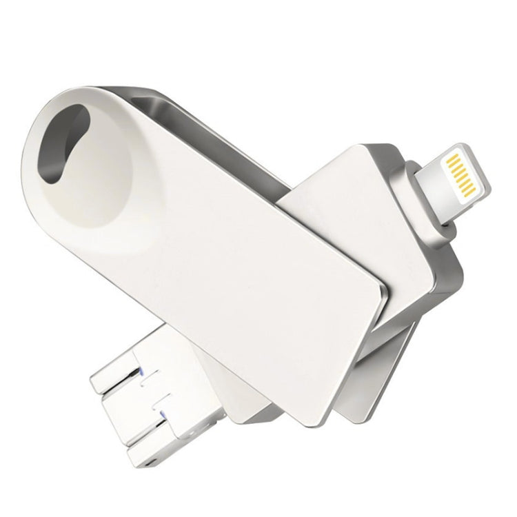 S29 3 in 1 128GB Micro USB + USB + 8 Pin Interface Metal Twister Flash Disk(Silver) - USB Flash Drives by PMC Jewellery | Online Shopping South Africa | PMC Jewellery | Buy Now Pay Later Mobicred
