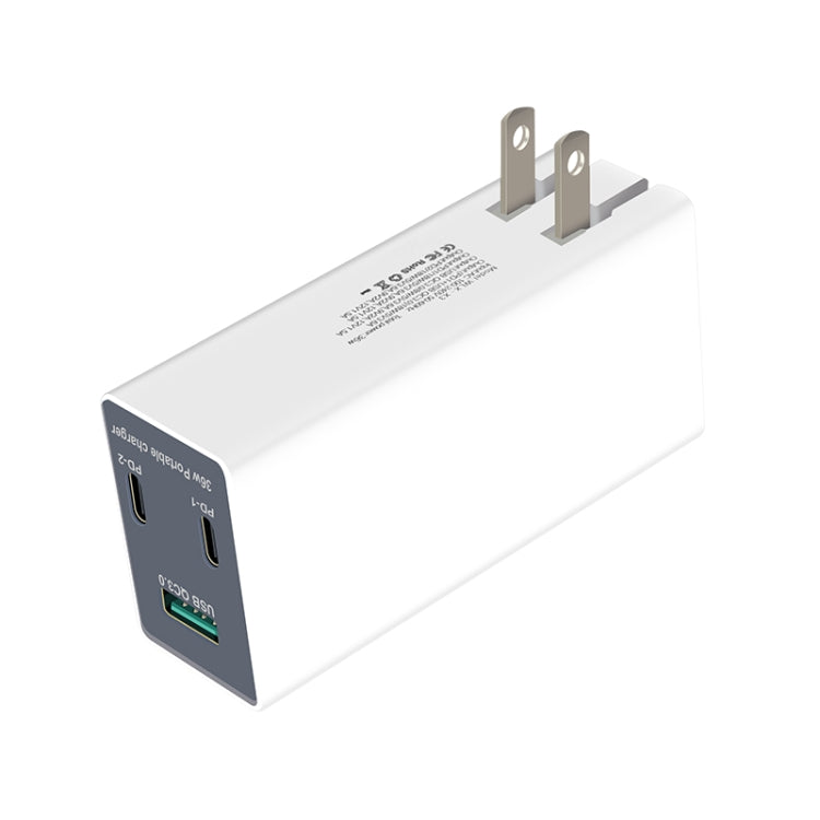 WLX-X3 36W 90 Degrees Foldable Pin Portable Multi-function USB Charger, US Plug - Multifunction Charger by PMC Jewellery | Online Shopping South Africa | PMC Jewellery | Buy Now Pay Later Mobicred