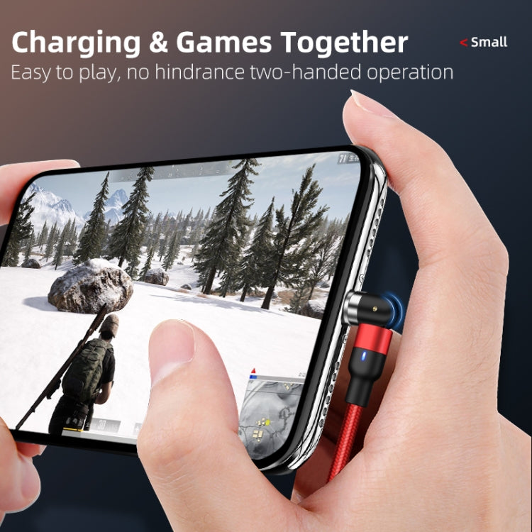 1m 2A Output 3 in 1 USB to 8 Pin + USB-C / Type-C + Micro USB Nylon Braided Rotate Magnetic Charging Cable (Red) - free shipping - PMC Jewellery - Order now!