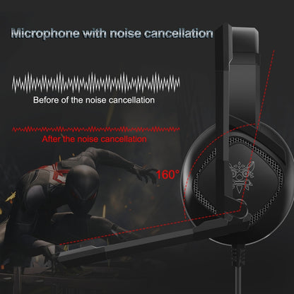 ONIKUMA K19 Single Plug Light Adjustable Gaming Headphone with Microphone(Black) - Multimedia Headset by ONIKUMA | Online Shopping South Africa | PMC Jewellery | Buy Now Pay Later Mobicred