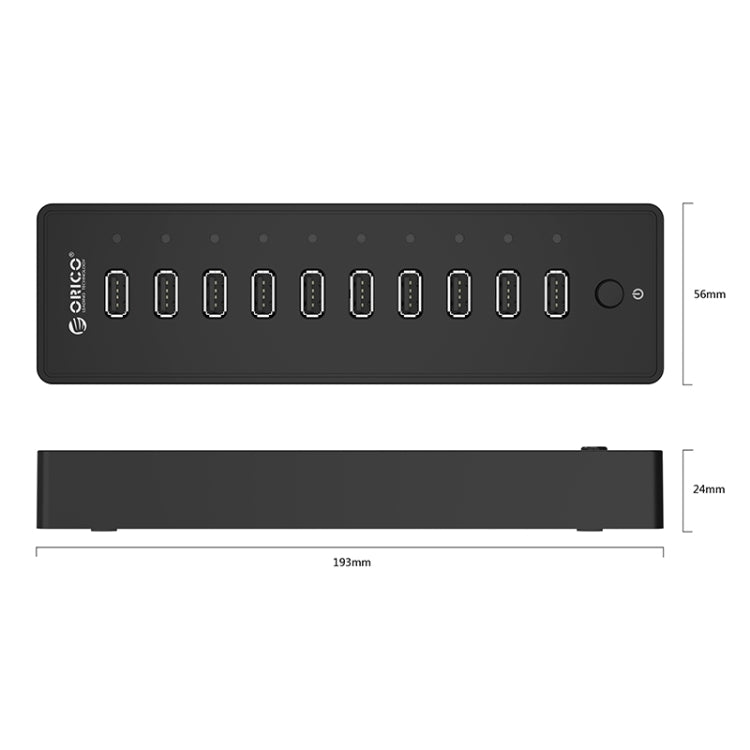 ORICO P10-U2-V1 10 USB 2.0 Ports HUB, Specification: US Plug - USB HUB by ORICO | Online Shopping South Africa | PMC Jewellery | Buy Now Pay Later Mobicred