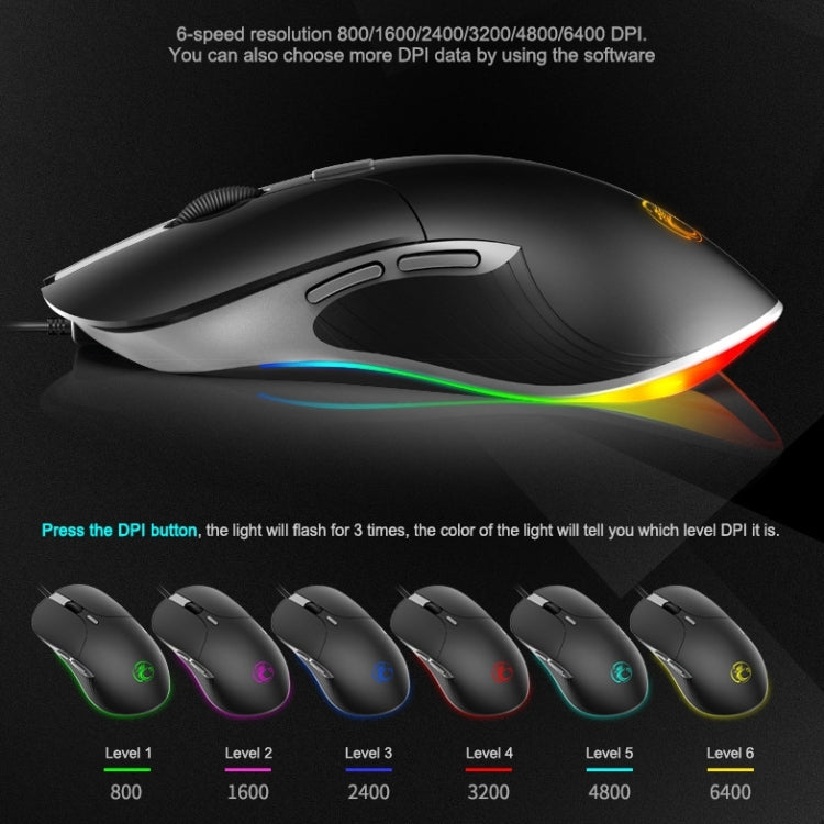 iMICE X6 Wired Mouse  6-button Colorful RGB Gaming Mouse(Black) - Wired Mice by iMICE | Online Shopping South Africa | PMC Jewellery | Buy Now Pay Later Mobicred