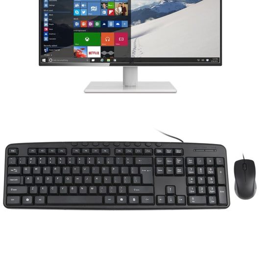 KB-8377 USB Wired Keyboard Mouse Set (Black) - Wired Keyboard by PMC Jewellery | Online Shopping South Africa | PMC Jewellery | Buy Now Pay Later Mobicred