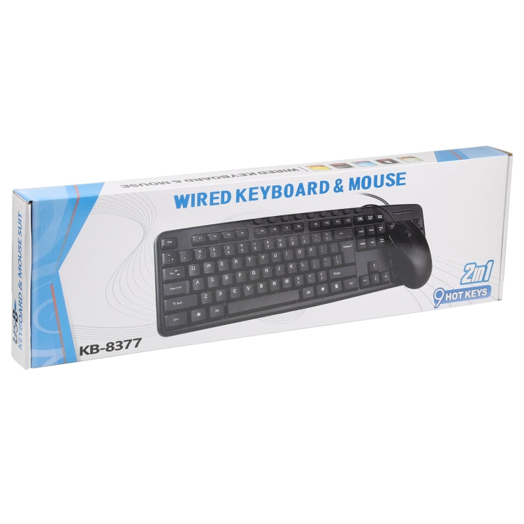 KB-8377 USB Wired Keyboard Mouse Set (Black) - Wired Keyboard by PMC TechLife | Online Shopping South Africa | PMC TechLife | Buy Now Pay Later Mobicred