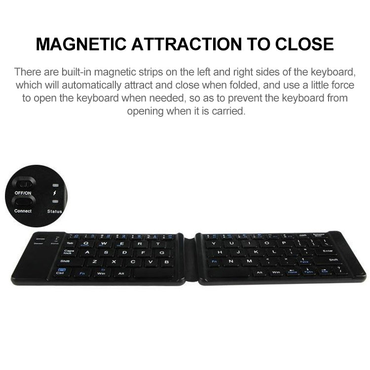 B05 USB Charging Portable Mini Folding Bluetooth Wireless Keyboard (Black) - Mini Keyboard by PMC Jewellery | Online Shopping South Africa | PMC Jewellery | Buy Now Pay Later Mobicred