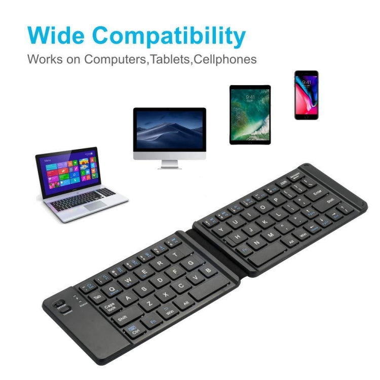 Mini Wireless Bluetooth Folding Keyboard (White) - Wireless Keyboard by PMC Jewellery | Online Shopping South Africa | PMC Jewellery | Buy Now Pay Later Mobicred