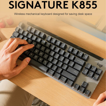 Logitech K855 Wireless Bluetooth Dual Mode Silent Mechanical Keyboard (White) - Wireless Keyboard by Logitech | Online Shopping South Africa | PMC Jewellery | Buy Now Pay Later Mobicred