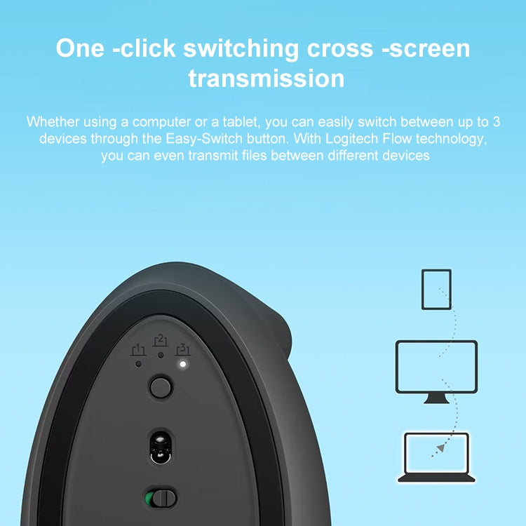 Logitech Lift Vertical 1000DPI 2.4GHz Ergonomic Wireless Bluetooth Dual Mode Mouse (White) - free shipping - PMC Jewellery - Order now!
